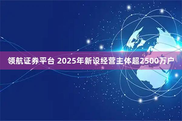 领航证券平台 2025年新设经营主体超2500万户