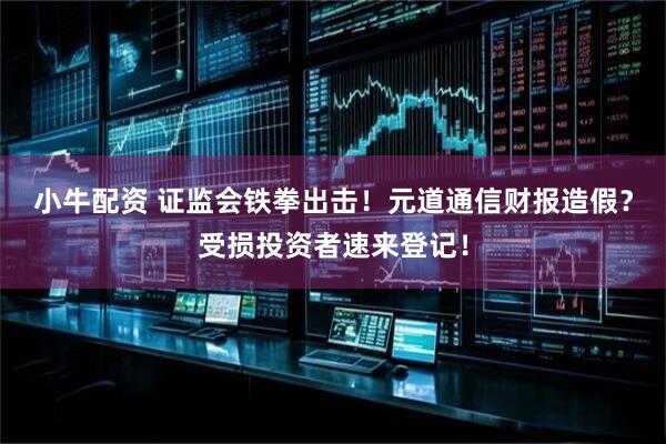 小牛配资 证监会铁拳出击！元道通信财报造假？受损投资者速来登记！